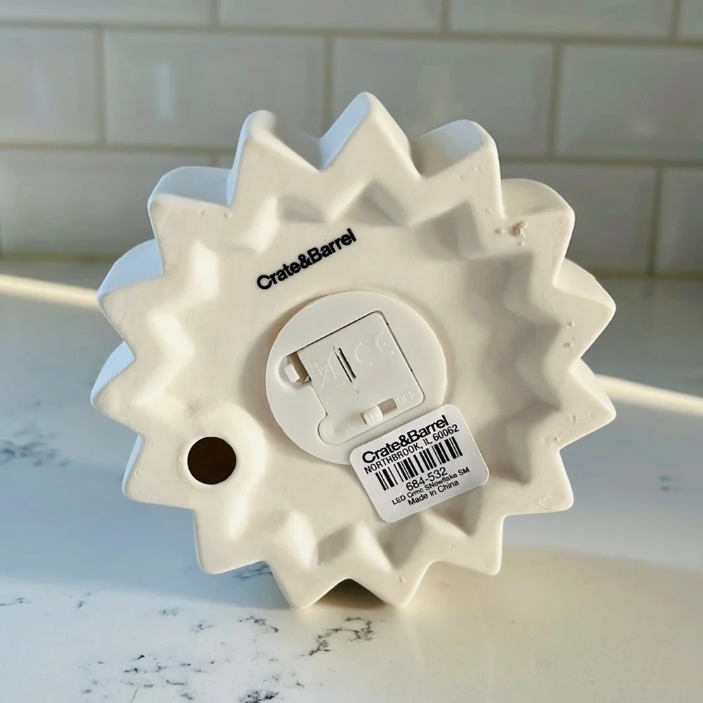 Crate&Barrel Small White Light Up Snowflake